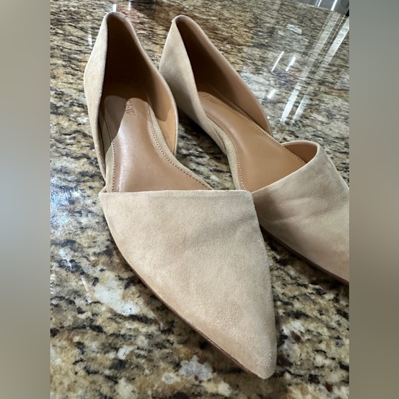 J Crew Tan Suede Pointed Toe D'Orsay Flats size 8 - Picture 2 of 16